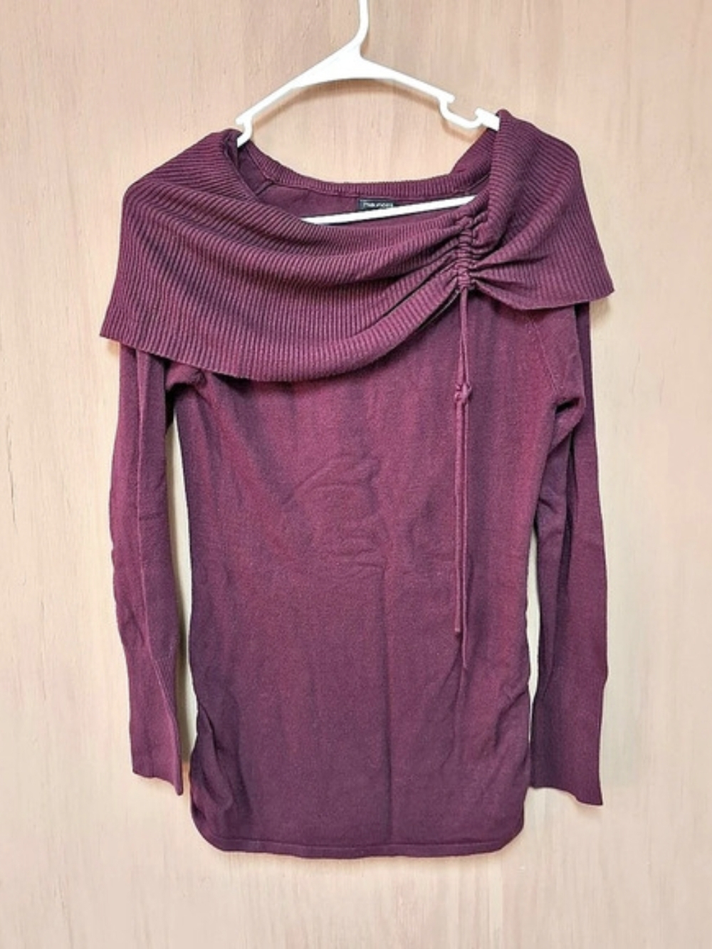 Maurices Long Sleeve Cowl Neck Top in Purple